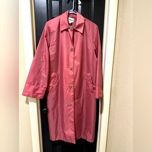 Vintage 80s Aquasheen Women's Raincoat, Mauve, Medium